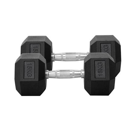 ดัมเบลหกเหลี่ยม หุ้มยาง IRONTEC 15 กก. (1 คู่)_0