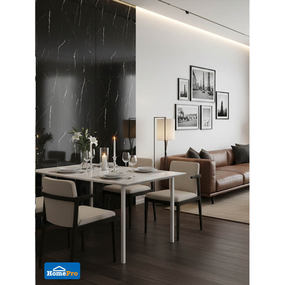 แผ่นตกแต่งผนัง SPC WALL PANEL 122x244 ซม. TARA ลอเรนต์ ดำ