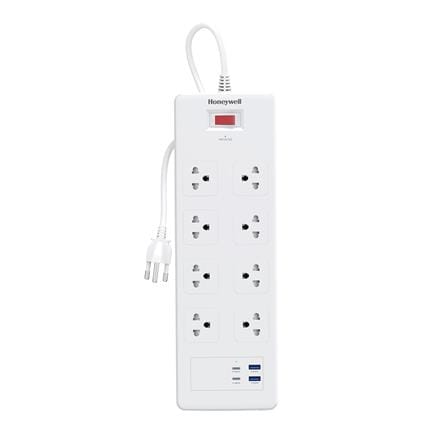 ปลั๊กป้องกันไฟกระชาก 8 ช่อง 2 USB 2 PD HONEYWELL_0