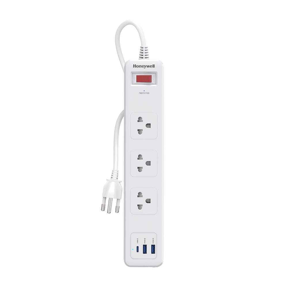 ปลั๊กป้องกันไฟกระชาก 3 ช่อง 2 USB 1 PD HONEYWELL