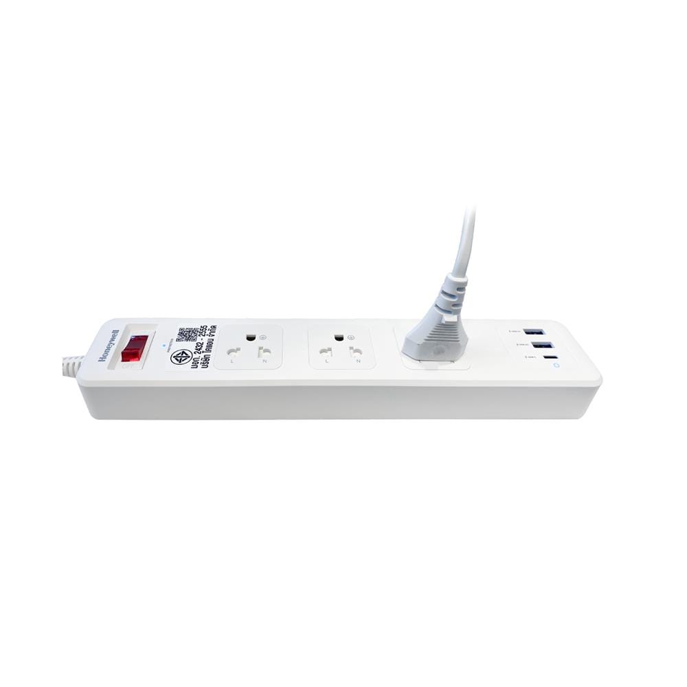 ปลั๊กป้องกันไฟกระชาก 3 ช่อง 2 USB 1 PD HONEYWELL