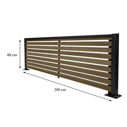 รั้วบังตาโปร่ง SUNSHIELD S90 SET A 0.6x2 ม. สีวอลนัท_5