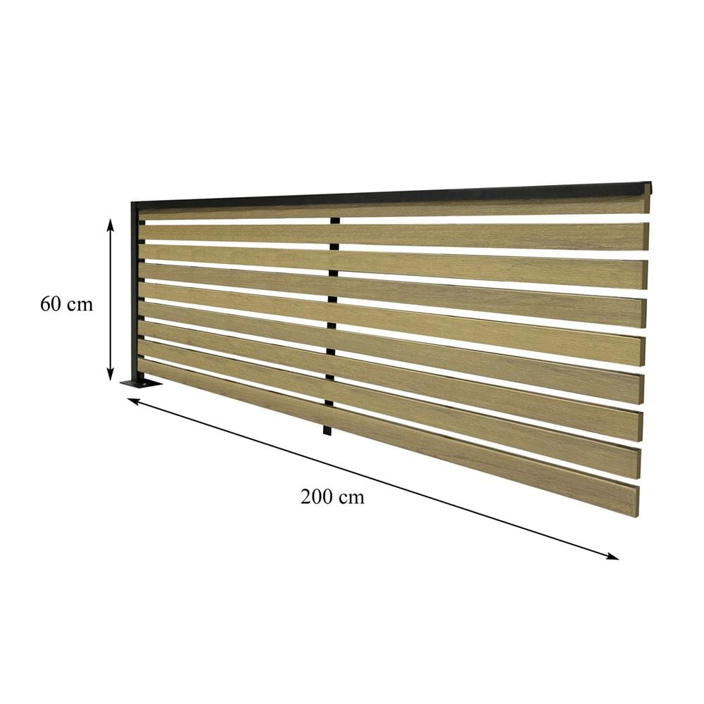 รั้วบังตาโปร่ง SUNSHIELD S90 SET-B 0.6x2 ม. สีโอ๊ค