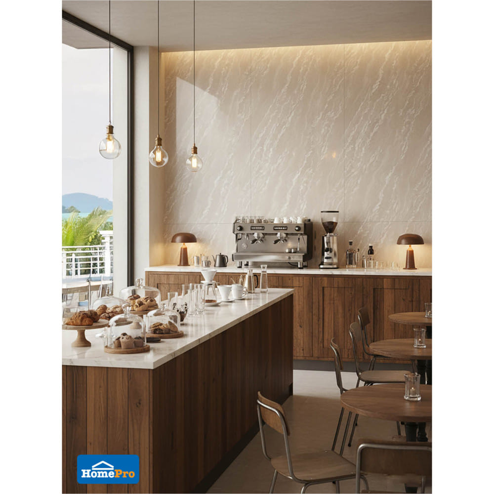 แผ่นตกแต่งผนัง SPC WALL PANEL 122x244 ซม. TARA โอปอล์ ครีม
