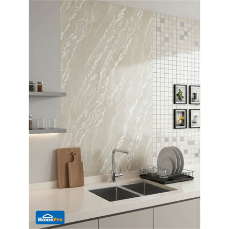 แผ่นตกแต่งผนัง SPC WALL PANEL 122x244 ซม. TARA โอปอล์ ครีม_2