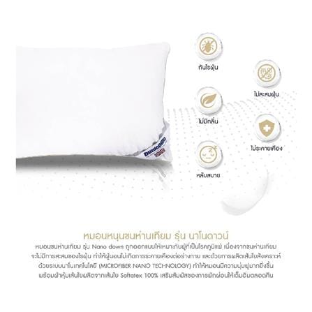 หมอนหนุน DUNLOPILLO NANO DOWN SOFT 50x75 ซม.สีขาว_2