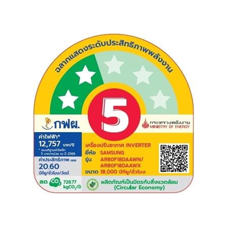 แอร์ผนัง SAMSUNG AR80F18DAAWNST 18000 บีทียู อินเวอร์เตอร์_5