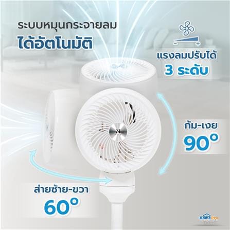 พัดลมตั้งพื้น 8 นิ้ว NIKITO SYF-HL302R สีขาว_6
