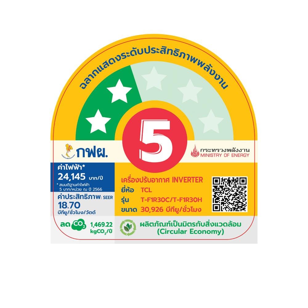 แอร์ผนัง TCL T-F1R30 30926 บีทียู อินเวอร์เตอร์