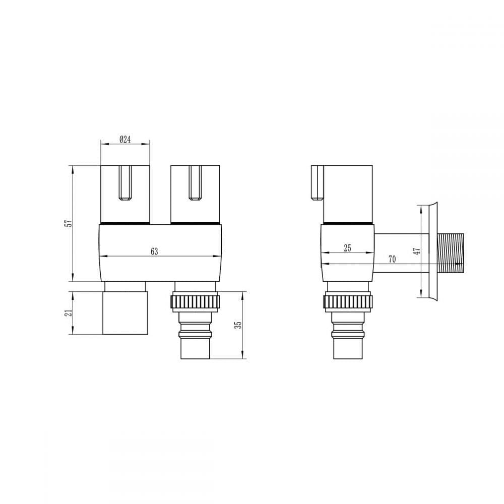 สต๊อปวาล์ว 2 ทาง RASLAND RA C322-STN304