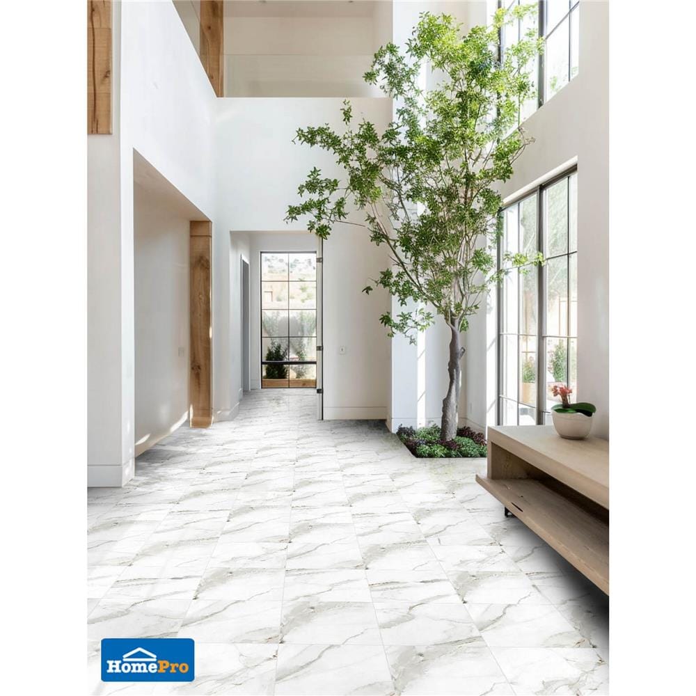กระเบื้องพื้นพอร์ซเลน 60x60 ซม. CERGRES นิโคล่า ไวท์ A 1.44 ตร.ม.