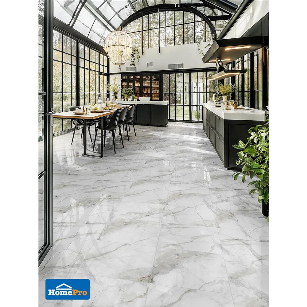 กระเบื้องพื้นพอร์ซเลน 60x60 ซม. CERGRES นิโคล่า ไวท์ A 1.44 ตร.ม.