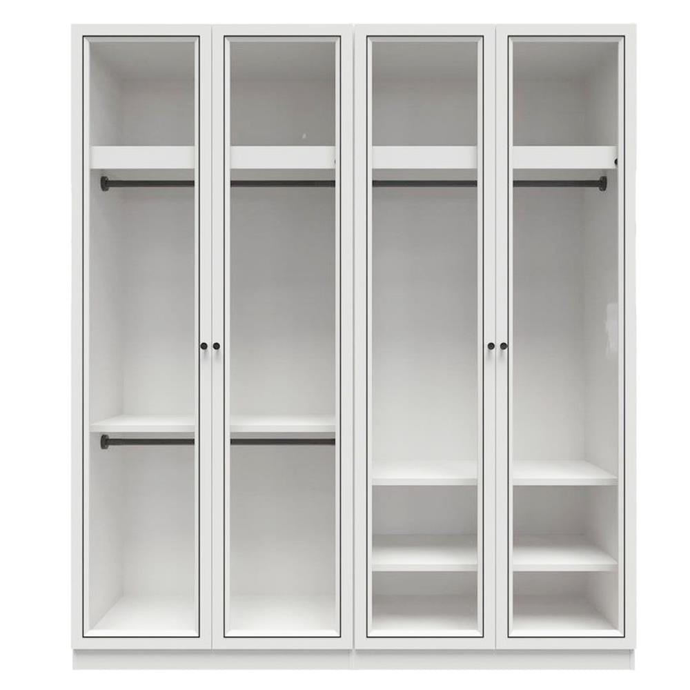 ตู้เสื้อผ้า 4 บานเปิด SB FURNITURE WARDROBE PLUS 59060310 200 ซม. สีขาว