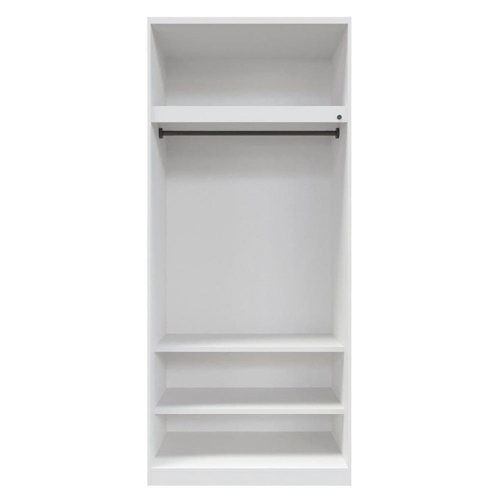 ตู้เสื้อผ้า 2 บานเปิด SB FURNITURE WARDROBE PLUS 59060304 100 ซม. สีขาว