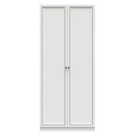 ตู้เสื้อผ้า 2 บานเปิด SB FURNITURE WARDROBE PLUS 59060304 100 ซม. สีขาว_0