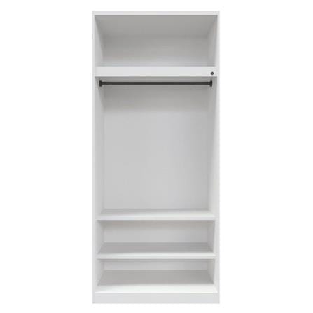 ตู้เสื้อผ้า 2 บานเปิด SB FURNITURE WARDROBE PLUS 59060304 100 ซม. สีขาว_1