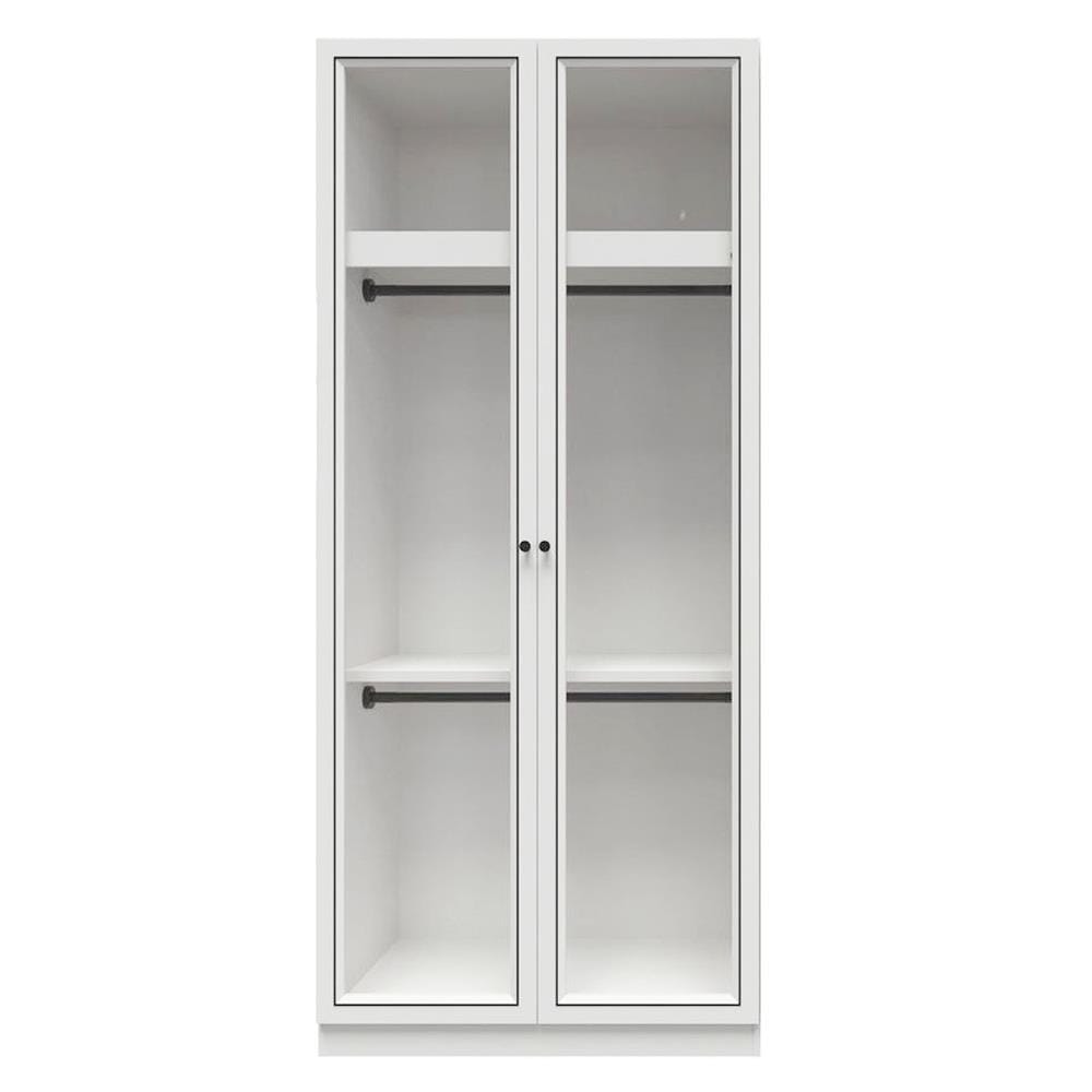 ตู้เสื้อผ้า 2 บานเปิด SB FURNITURE WARDROBE PLUS 59060307 100 ซม. สีขาว