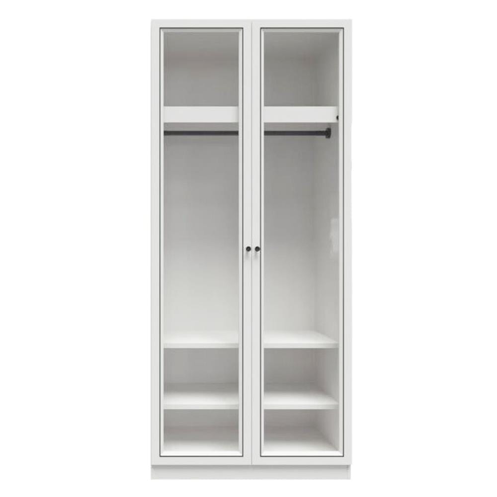 ตู้เสื้อผ้า 2 บานเปิด SB FURNITURE WARDROBE PLUS 59060305 100 ซม. สีขาว