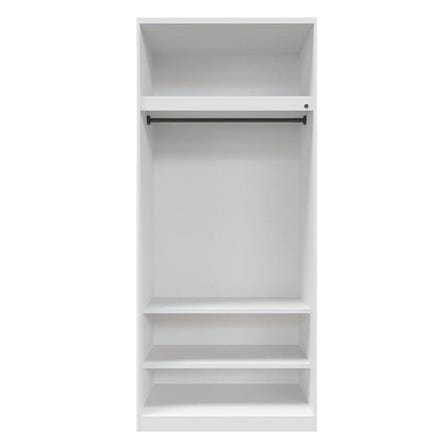 ตู้เสื้อผ้า 2 บานเปิด SB FURNITURE WARDROBE PLUS 59060305 100 ซม. สีขาว_1