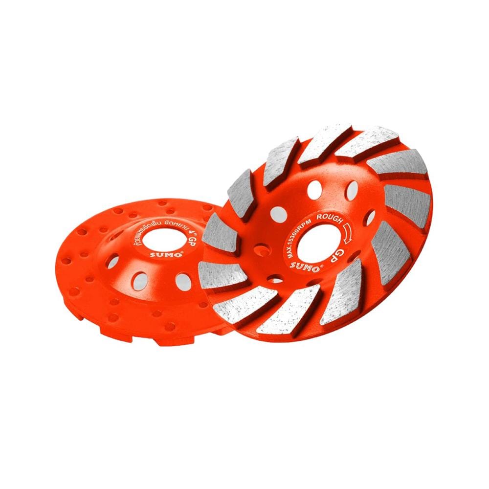 ถ้วยเพชรขัดพื้น ชนิดขัดหยาบ SUMO 180R 4 นิ้ว สีส้ม