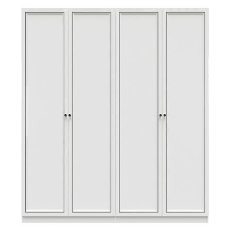 ตู้เสื้อผ้า 4 บานเปิด SB FURNITURE WARDROBE PLUS 59060309 200 ซม. สีขาว_0