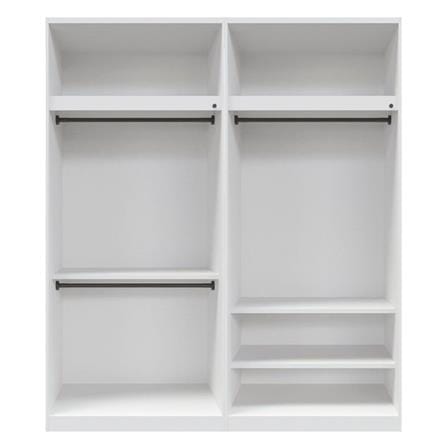 ตู้เสื้อผ้า 4 บานเปิด SB FURNITURE WARDROBE PLUS 59060309 200 ซม. สีขาว_1