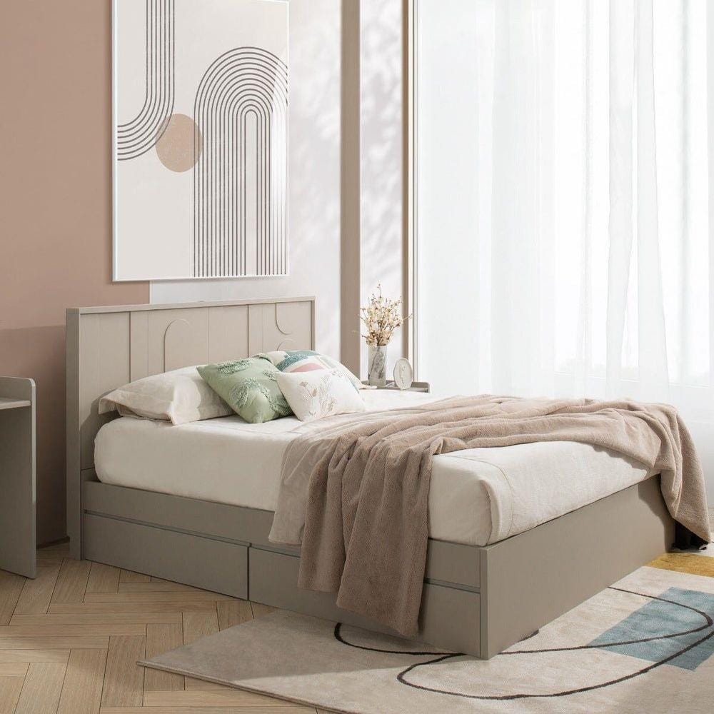 เตียง 6 ฟุต SB FURNITURE LAVIQUE 19225516 สีครีม