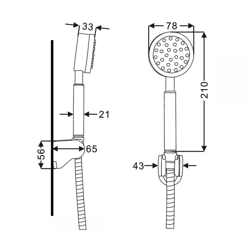ฝักบัวสายอ่อน 1 ระดับ RASLAND RA D411-STN-4