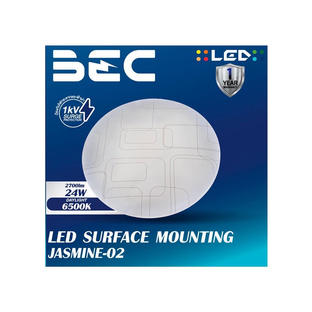 ไฟเพดาน LED BEC JASMINE-02 15 นิ้ว 24 วัตต์ DAYLIGHT สีขาว