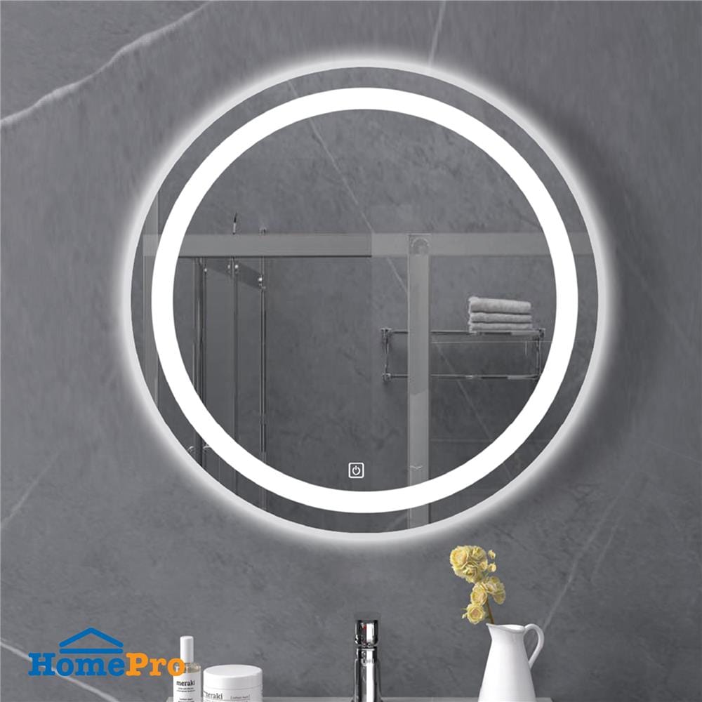 กระจกเงาตกแต่ง LED WSP MLD-6 80x80 ซม. สีเงิน