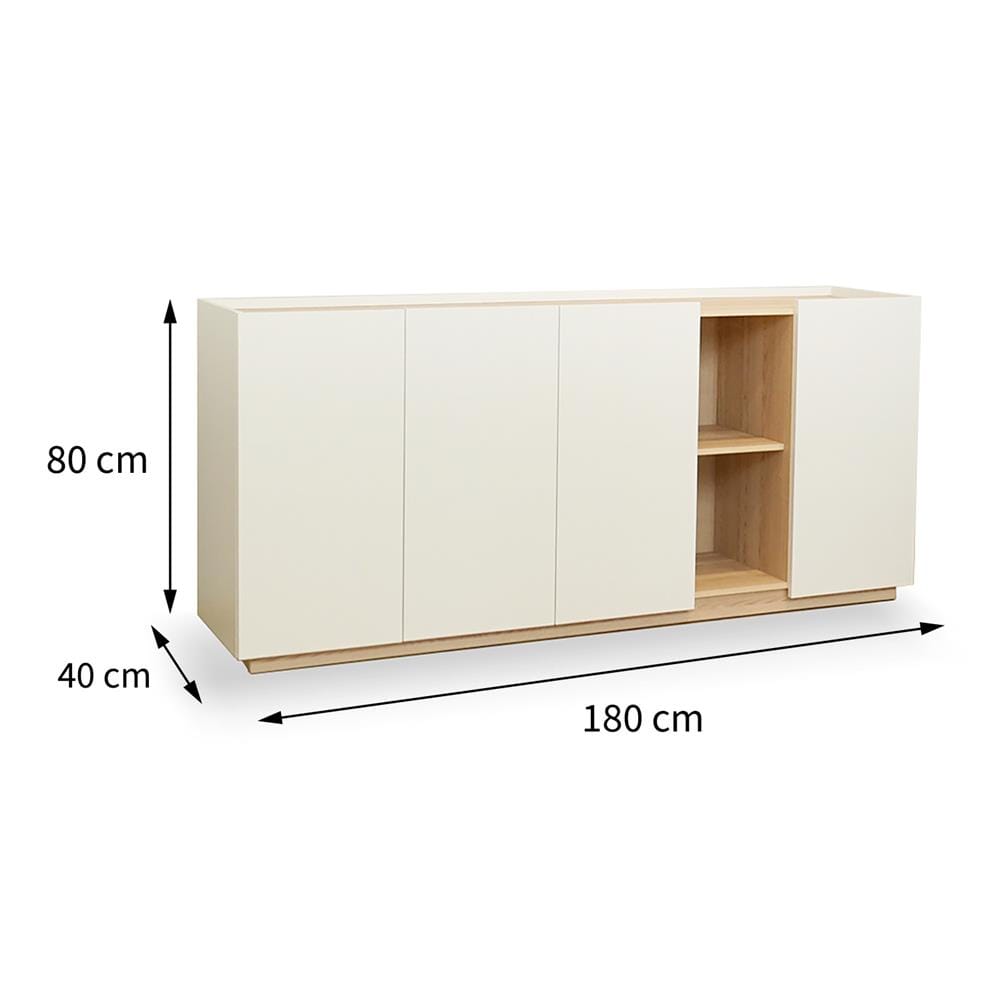 ตู้เตี้ยบานผสม FURDINI MOBILLE 180 ซม. สีขาว/ออทตาวา
