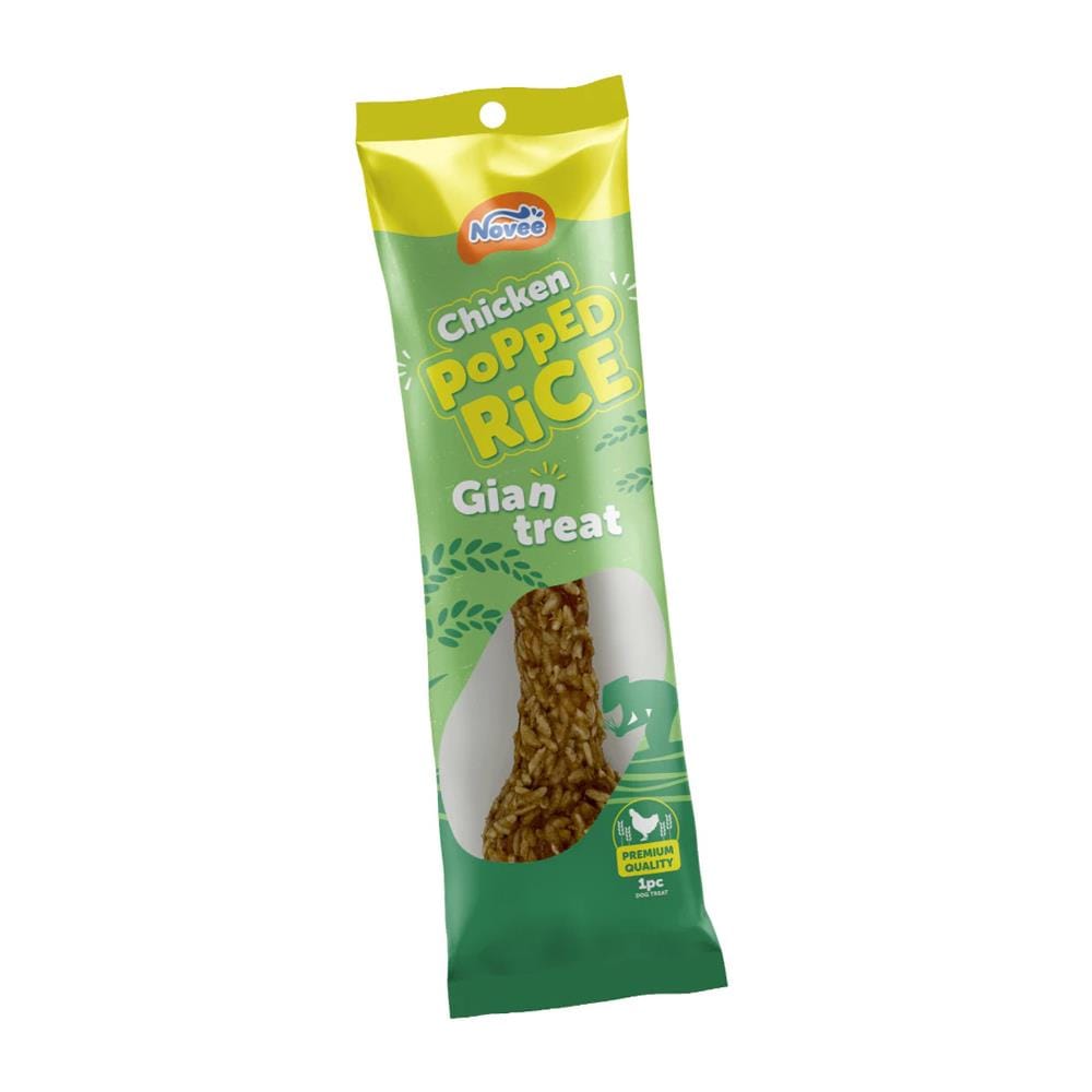 ขนมสุนัข NOVEE CHICKEN POPPED RICE STICK GIAN 1 ชิ้น