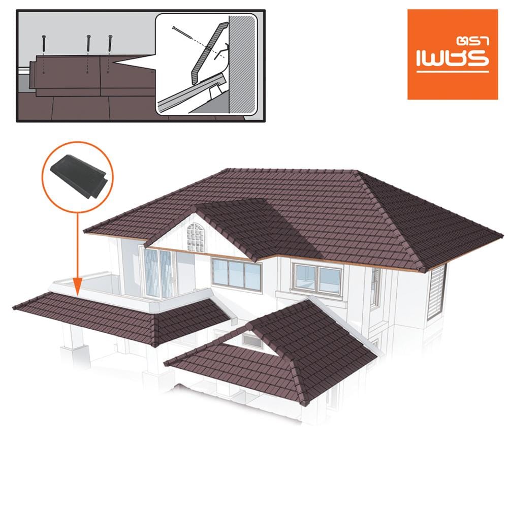 ครอบสันชนผนัง อดามัส แบบเรียบ ตราเพชร 21x33x2.8 ซม. สีเทาปฐพี