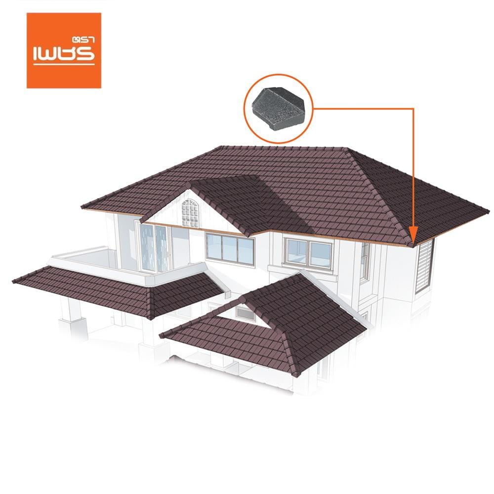 ครอบปิดจั่วอดามัส แบบเรียบ ตราเพชร 24.5x30 ซม. สีเทาแอตแลนติก