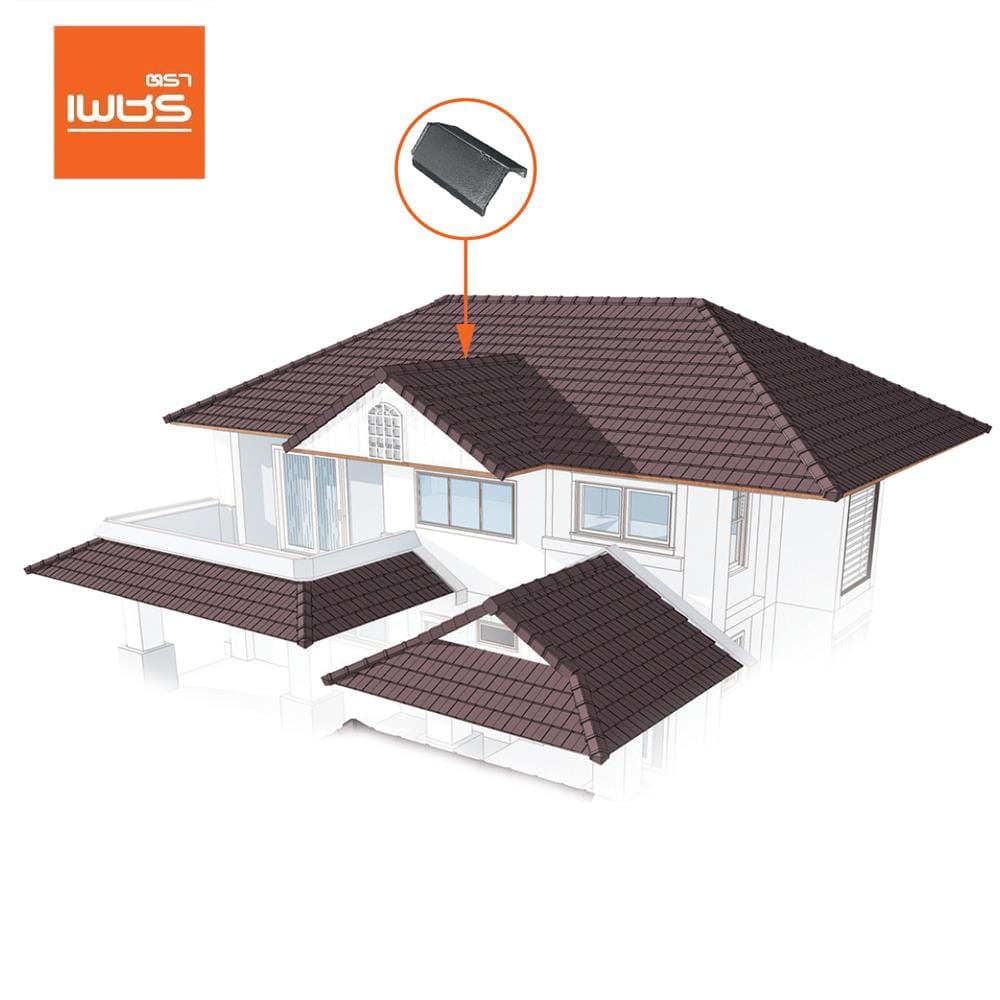 ครอบสันหลังคาอดามัส แบบเรียบ ตราเพชร 25x38.4 ซม. สีเทาปฐพี