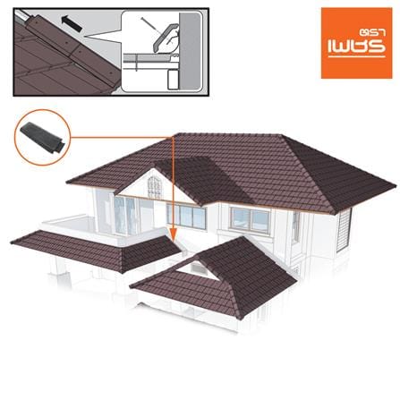 ครอบข้างชนผนังอดามัส แบบเรียบ ตราเพชร 14x38.5 ซม. สีเทาปฐพี_1