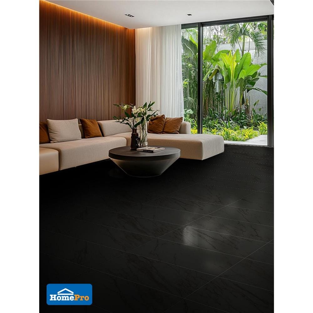 กระเบื้องพื้นพอร์ซเลน 30x60 ซม. CERGRES ซาโมเน่ ดำ A 1.44 ตร.ม.