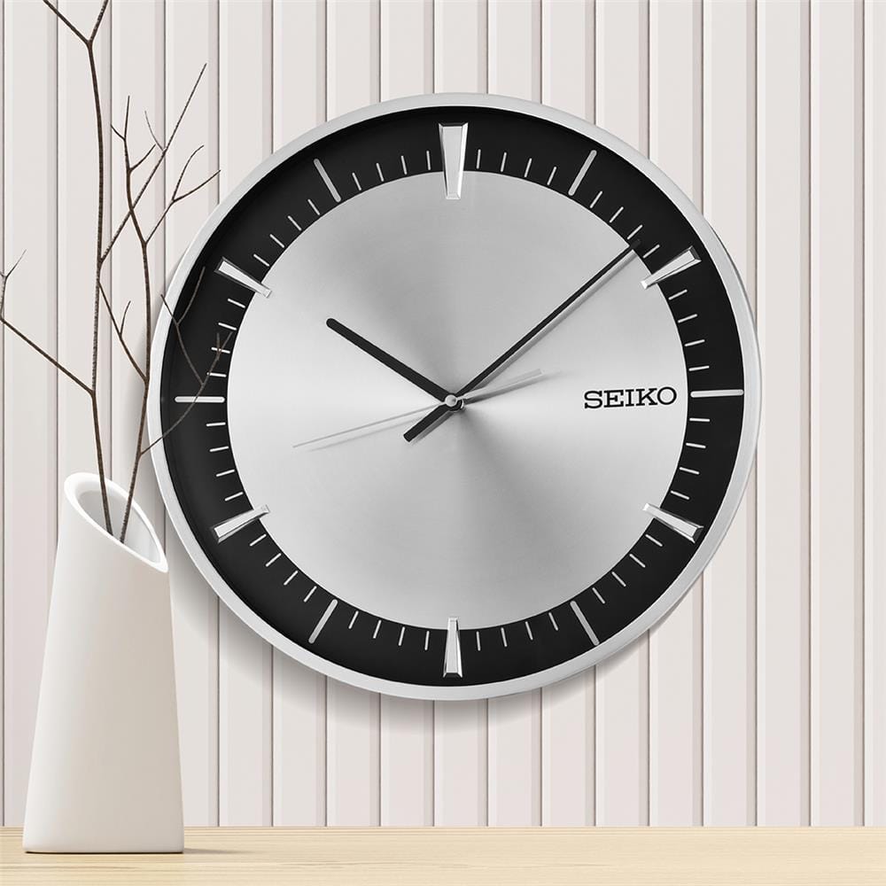 นาฬิกาแขวน SEIKO CLOCKS QXA840S 15.9 นิ้ว สีเงิน
