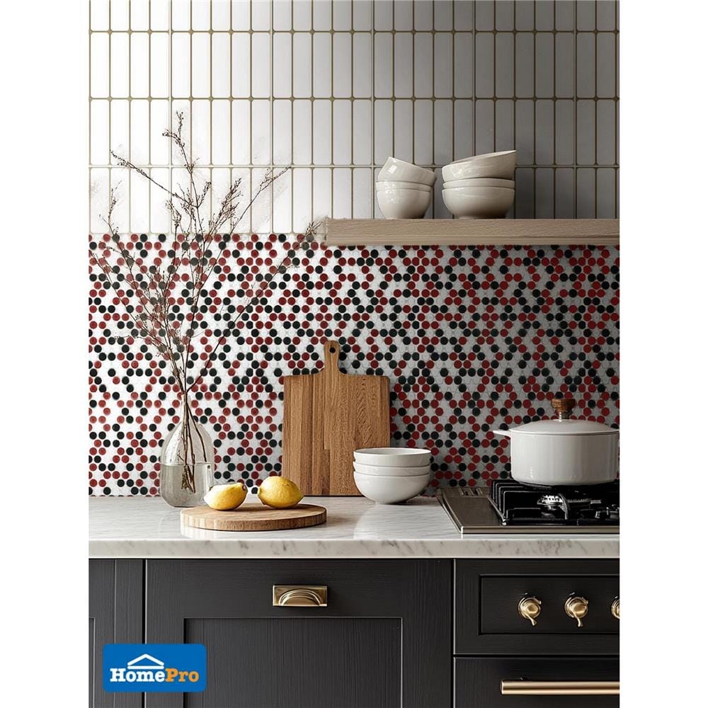 โมเสคแก้ว 30x30 ซม. DURAGRES ราวดี้ เรด สมอล