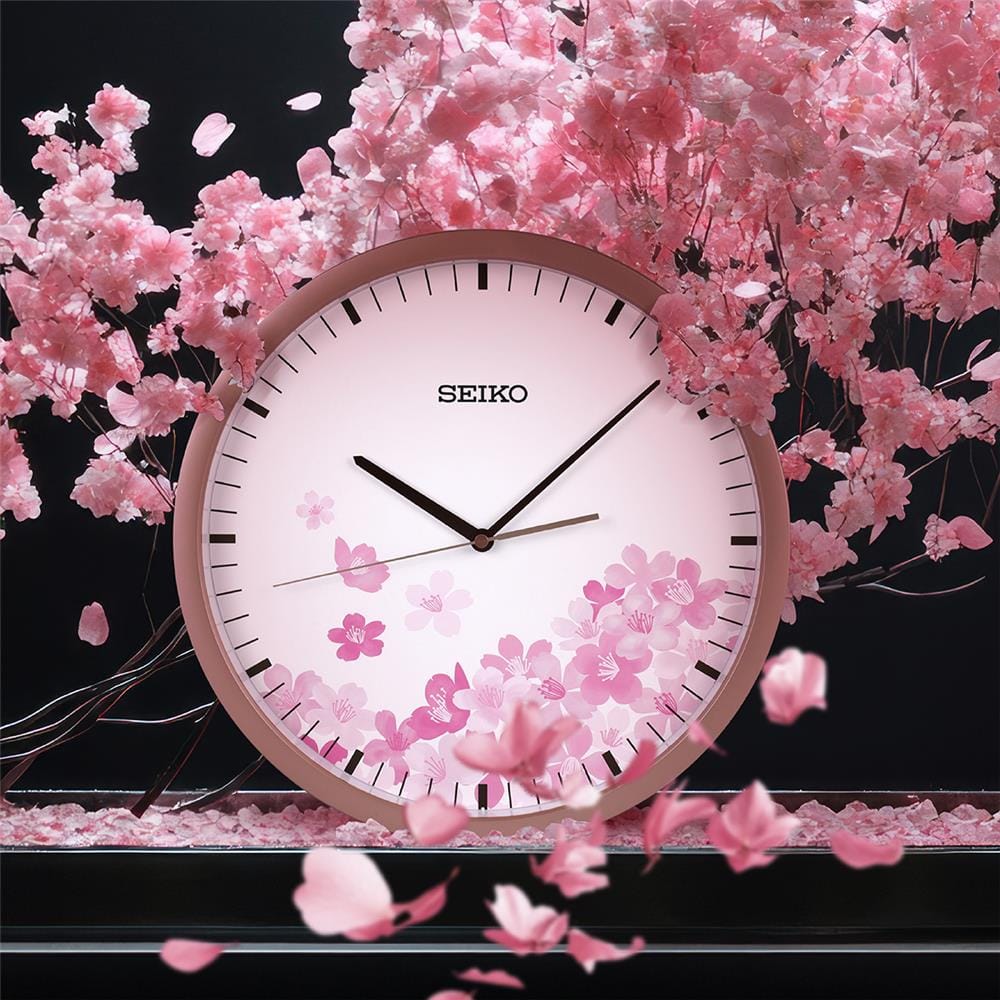 นาฬิกาแขวน SEIKO CLOCKS PIA020P 14.1 นิ้ว สีชมพู/ขาว