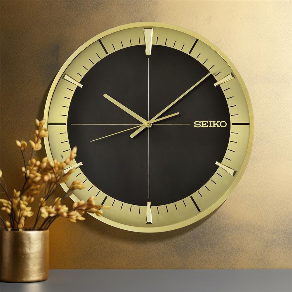 นาฬิกาแขวน SEIKO CLOCKS QXA840G 15.9 นิ้ว ฺสีดำ/ทอง