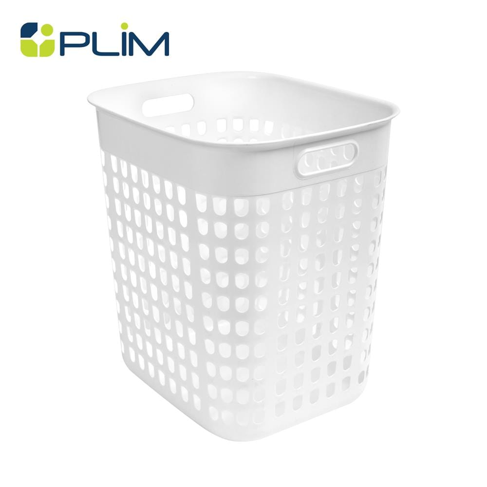 ตะกร้าผ้าเหลี่ยมสูง PLIM AVA BK-112 สีขาว_1