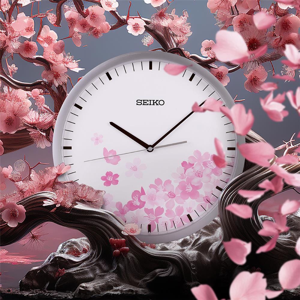 นาฬิกาแขวน SEIKO CLOCKS PIA020S 14.1 นิ้ว สีขาว/ชมพู