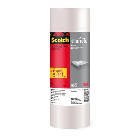 เทปปิดกล่อง 3M SCOTCH 48 มม.x40 ม. สีใส (แพ็ก 6 ชิ้น)_0