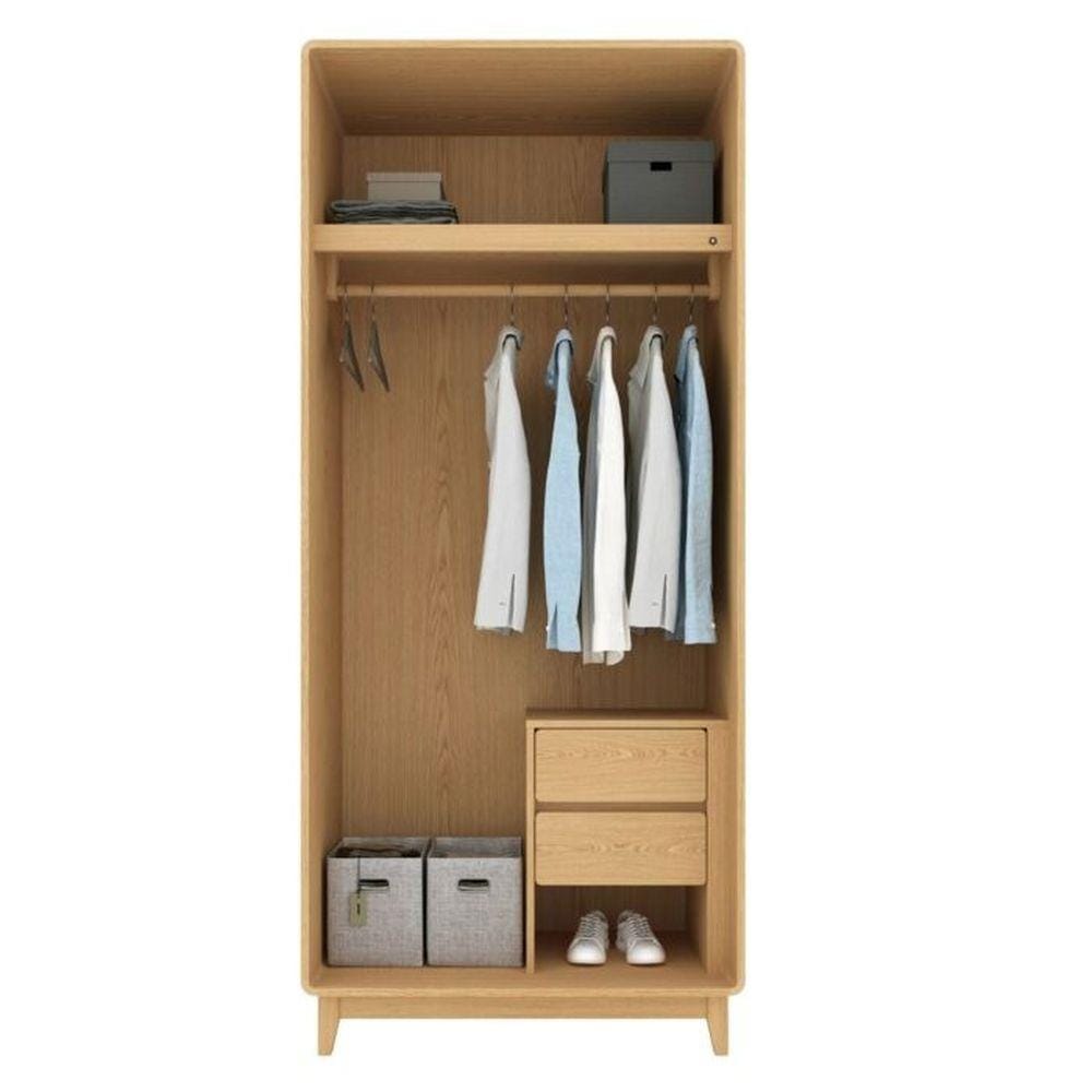 ตู้เสื้อผ้า 2 บานเปิด SB FURNITURE HAGI 19217666 100 ซม. สี MONACO OAK