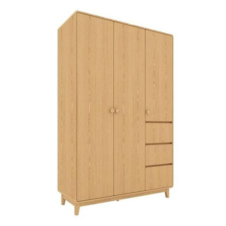 ตู้เสื้อผ้า 3 บานเปิด SB FURNITURE 19217667 148 ซม. สี MONACO OAK_1