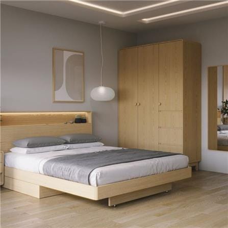 ตู้เสื้อผ้า 3 บานเปิด SB FURNITURE 19217667 148 ซม. สี MONACO OAK_3