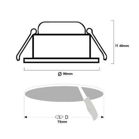 ดาวน์ไลท์ LED SYLVANIA INSET SWING 3 นิ้ว 6 วัตต์ WARM WHITE สีขาว_4