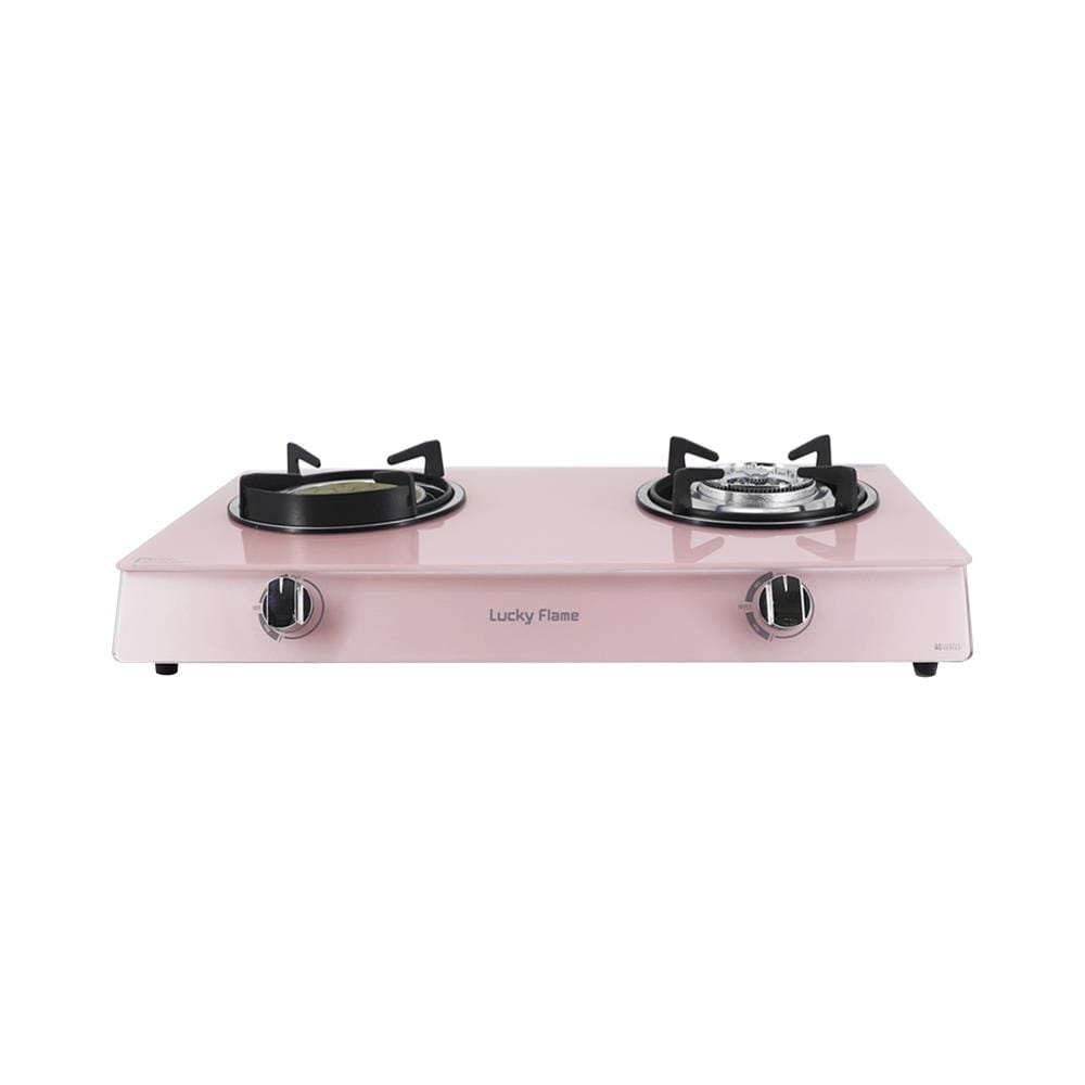 เตาแก๊สตั้งโต๊ะ 2 หัวแก๊ส LUCKY FLAME AG-2102S(P) สีชมพู