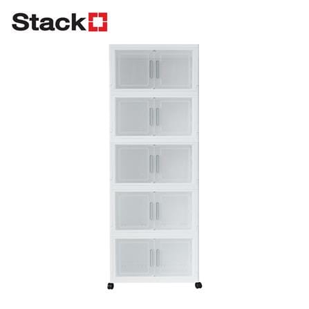 กล่องบานเปิดพับได้ 5 ชั้น STACKO 64X38X174 ซม. สีขาว_0